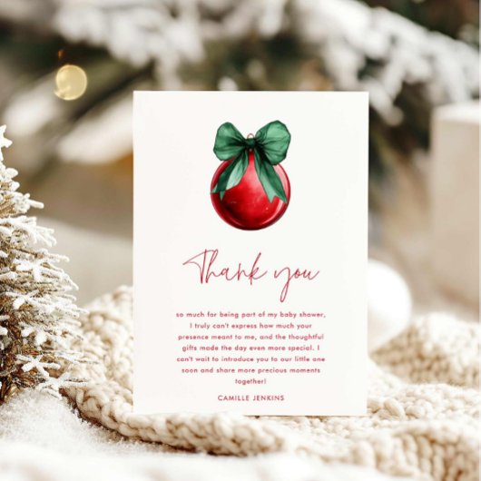 Moderne Weihnachtsdusche Danke Karte