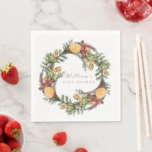 Moderne Weihnachtsdusche im Winter Serviette (Beispiel)