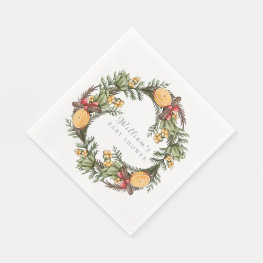 Moderne Weihnachtsdusche im Winter Serviette (Ecke)