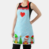 Moderne Weihnachtselfen auf Light Blue Schürze (InSitu)