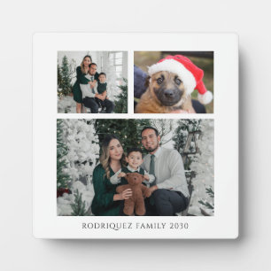 Moderne Weihnachtsfamilie 4 Foto-Collage Fotoplatte