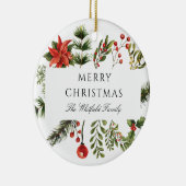 Moderne Weihnachtsfamilie Botanische Vegetation Keramik Ornament (Rechts)