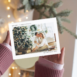 Moderne Weihnachtsfamilie Foto | Frohe Weihnachten Postkarte