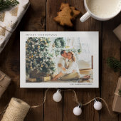 Moderne Weihnachtsfamilie Foto | Frohe Weihnachten Postkarte