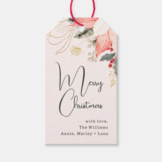 Moderne Weihnachtsfamilie im Winter Geschenkanhänger (Vorderseite)