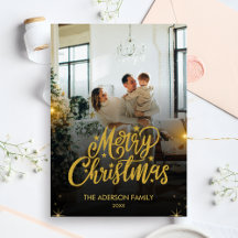 Moderne Weihnachtsfamilienfoto
