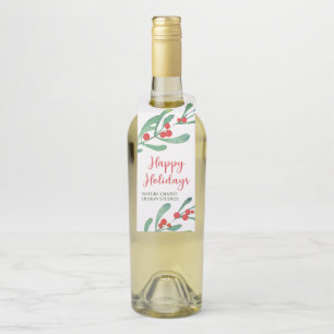 Moderne Weihnachtsfeier der Holly Company Flaschenanhänger