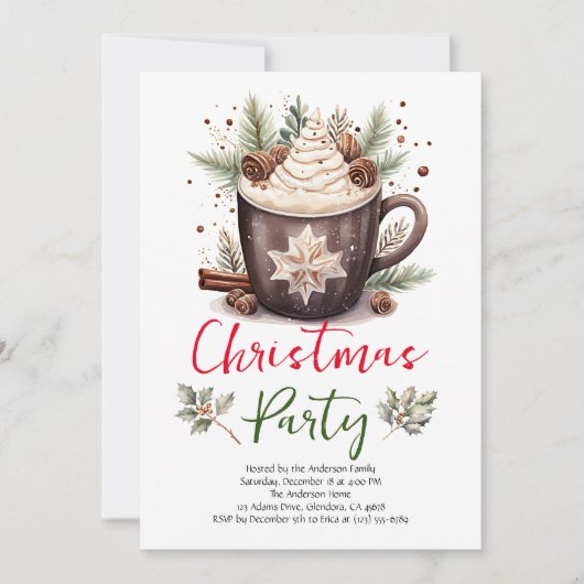 Moderne Weihnachtsfeier Einladung (Vorderseite)