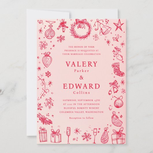 Moderne Weihnachtsfeier Einladung (Vorderseite)