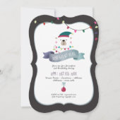 Moderne Weihnachtsfeier für den Polar Bär - Jeglic Einladung (Vorderseite)