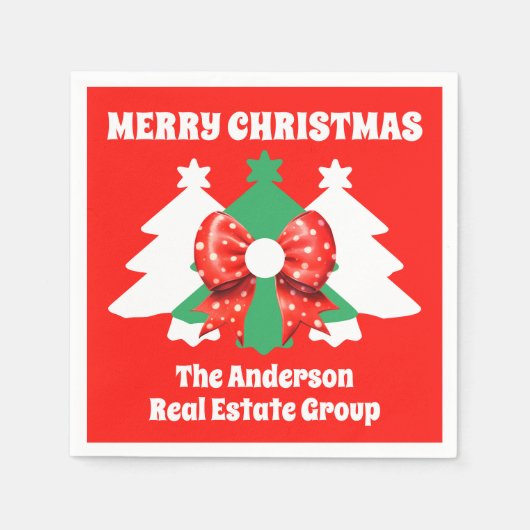 Moderne Weihnachtsfeier für Geschäftsreisende Serviette (Vorderseite)