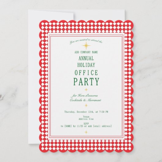 Moderne Weihnachtsfeier für Unternehmen Einladung (Vorderseite)