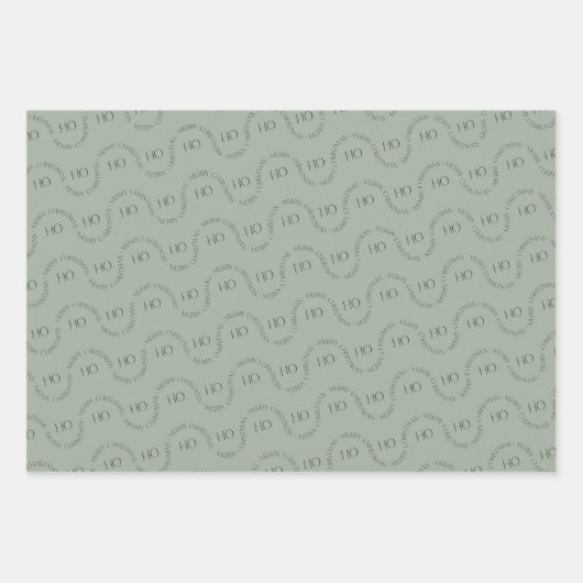 Moderne Weihnachtsfeier Grüner Kranz Geschenkpapier Set (Vorderseite 3)