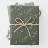 Moderne Weihnachtsfeier Grüner Kranz Geschenkpapier Set (Beispiel)