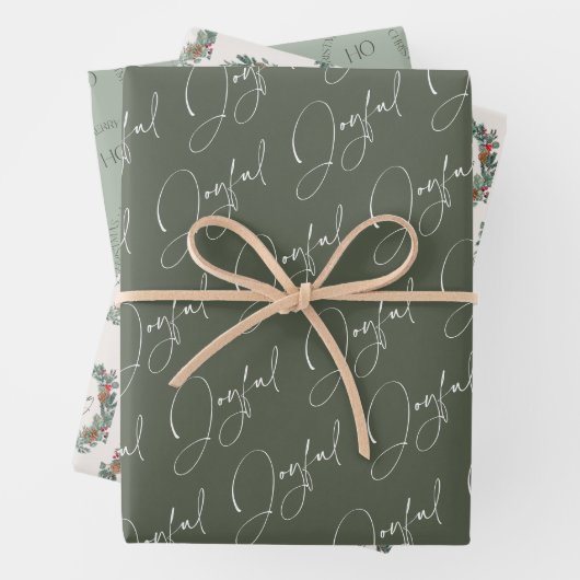 Moderne Weihnachtsfeier Grüner Kranz Geschenkpapier Set (Beispiel)