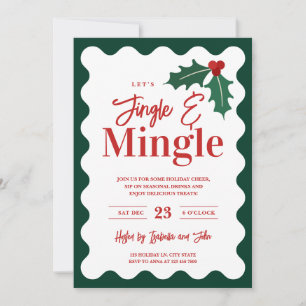 Moderne Weihnachtsfeier Jingle Mingle Feiertagskarte