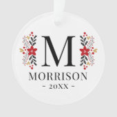 Moderne Weihnachtsfeier Keramik Ornament Foto (Vorderseite)