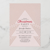 Moderne Weihnachtsfeier Rose Gold Folieneinladung (Vorderseite)