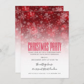 Moderne Weihnachtsfeier Rot & Weiß Einladung (Vorne/Hinten)
