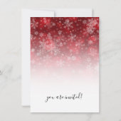 Moderne Weihnachtsfeier Rot & Weiß Einladung (Rückseite)
