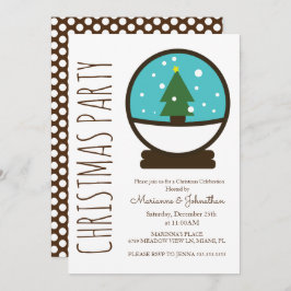Moderne Weihnachtsfeier Snowglobude Einladung