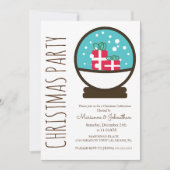 Moderne Weihnachtsfeier Snowglobude Einladung (Vorderseite)