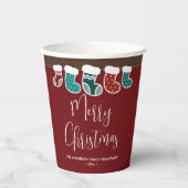 Moderne Weihnachtsfeier Strumpf Pappbecher (Vorderseite)
