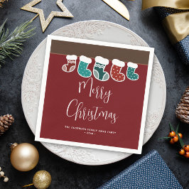 Moderne Weihnachtsfeier Strumpf Serviette