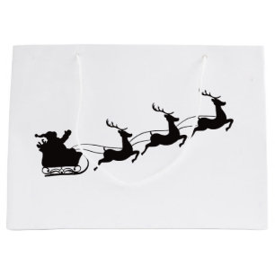 Moderne Weihnachtsfeier und Rentier Große Geschenktüte