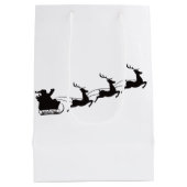 Moderne Weihnachtsfeier und Rentier Mittlere Geschenktüte (Rückseite)
