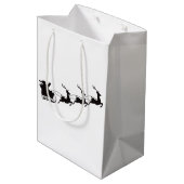 Moderne Weihnachtsfeier und Rentier Mittlere Geschenktüte (Rückseite Schrägansicht)