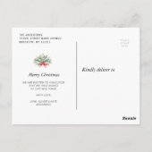 Moderne Weihnachtsfeiersankündigung Postkarte (Rückseite)