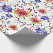 Moderne Weihnachtsfeiertage Blumenmuster Geschenkpapier (Ecke)