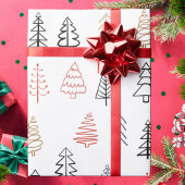 Moderne Weihnachtsfeiertage im Pinienwald Muster Geschenkpapier