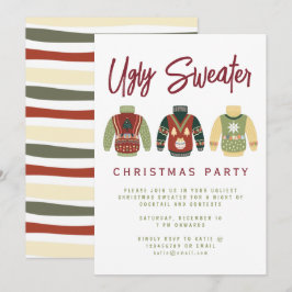 Moderne Weihnachtsfeiertage im Ugly Sweater Feiertagskarte