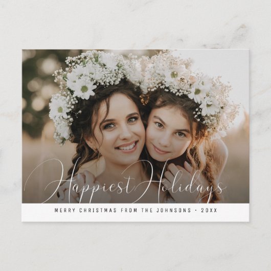 Moderne Weihnachtsfeiertage Postkarte (Vorderseite)