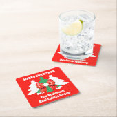 Moderne Weihnachtsfeiertage Rechteckiger Pappuntersetzer (Vor Ort)