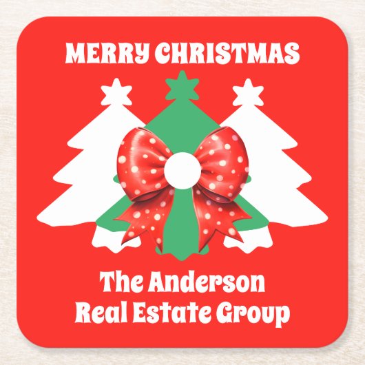 Moderne Weihnachtsfeiertage Rechteckiger Pappuntersetzer (Vorderseite)