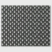 Moderne Weihnachtsfeiertage Schwarze Silhouette Geschenkpapier (Flach)