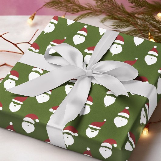 Moderne Weihnachtsfeiertage Silhouette Grün Geschenkpapier