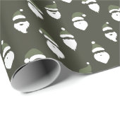 Moderne Weihnachtsfeiertage Silhouette Grün Geschenkpapier (Rolleneckpunkt)