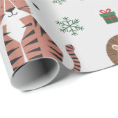 Moderne Weihnachtsfeiertage Tiere Tiger Lion Zebra Geschenkpapier (Rolleneckpunkt)