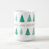 Moderne Weihnachtsfeiertage Weihnachtsbaumen Klass Kaffeetasse (Mittel)