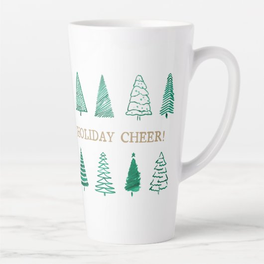 Moderne Weihnachtsfeiertage Weihnachtsbaumen Klass Milchtasse (Rechts)