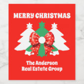 Moderne Weihnachtsfeiertage Weinetikett (Einzelnes Label)