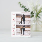 Moderne Weihnachtsferien mit zwei Fotos Postkarte (Stehend Vorderseite)