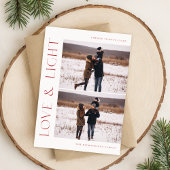 Moderne Weihnachtsferien mit zwei Fotos Postkarte