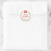 Moderne Weihnachtsferien  Quadratischer Aufkleber (Tasche)