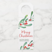 Moderne Weihnachtsfirma Flaschenanhänger (Vorderseite)