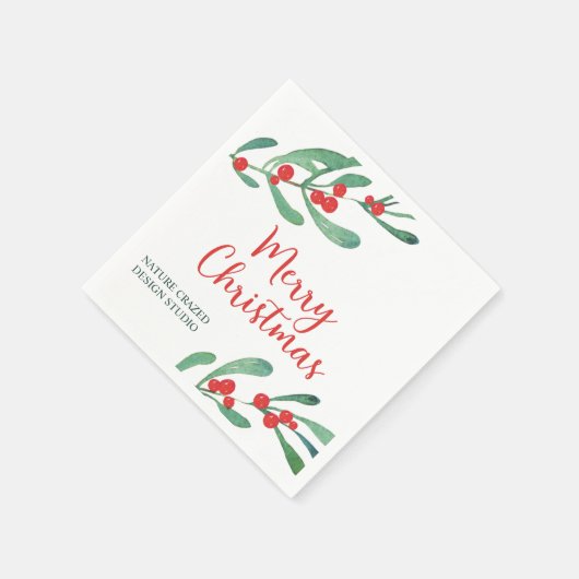 Moderne Weihnachtsfirma Serviette (Ecke)